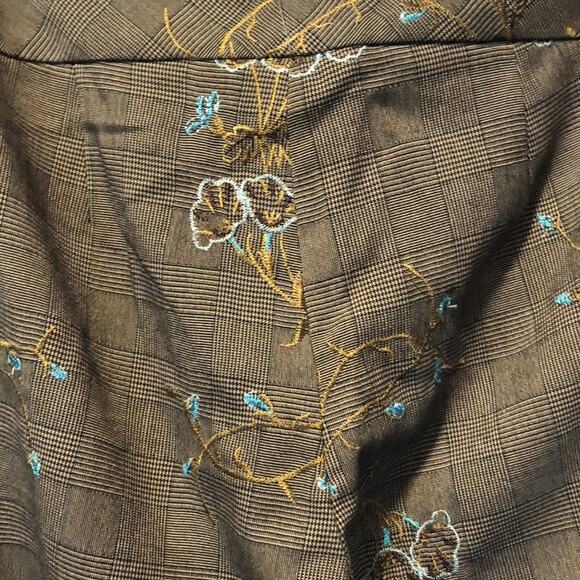 Cache Gray Blue Multi Stretch Work Crop Dress Pant New Embroidery $118 NWT - Picture 8 of 8